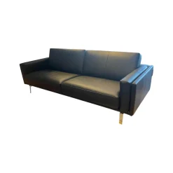 Leolux 2-Sitzer-Sofas|Sofa Bellice 679 Leder Senso Schwarz Füße Sobrio Aluminium