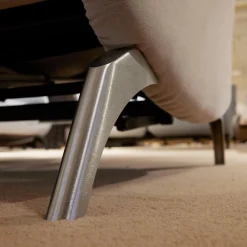 himolla 2-Sitzer-Sofas|Sofa Boston 4171 Stoff Novano Cloud Grau Metallfüße Edelstahloptik Kopfteil Höhenverstellbar Mit Lendenkissen