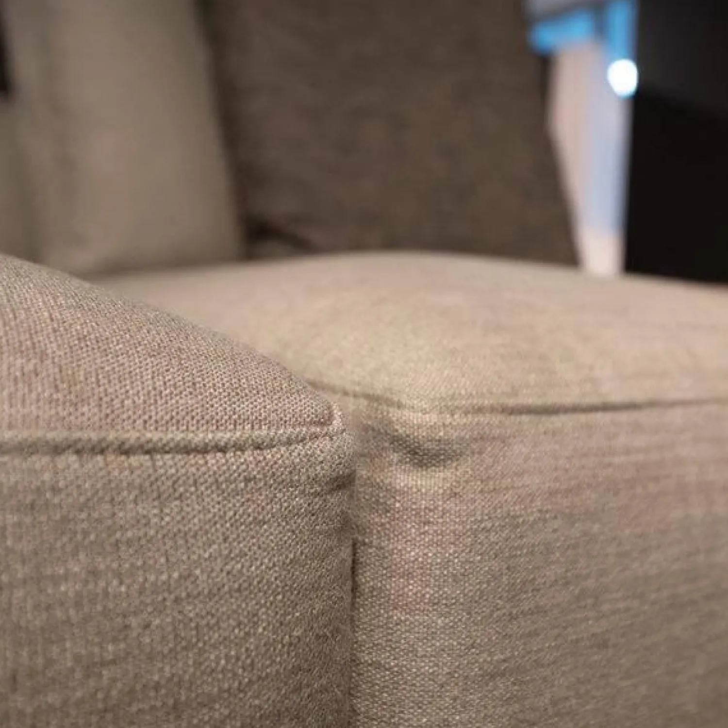 Poliform Wohnlandschaften|Sofa Brera Stoff Kiala Champagne Beige Kernleder Castagna Braun Basis Nickel Matt Brown Braun Mit Kissen