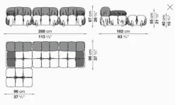 B&B Italia 3-Sitzer-Sofas|Sofa Camaleonda Stoff Magnolia Perlgrau Untergestell MDF Füße Buche Natur