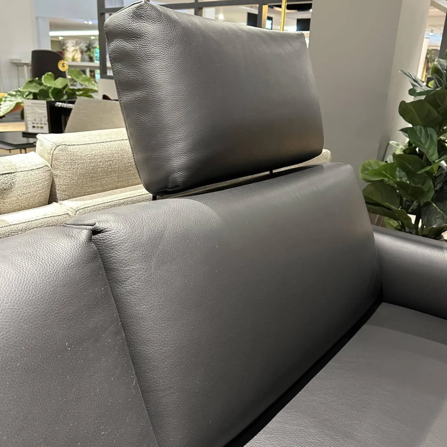 Rolf Benz 2-Sitzer-Sofas|Sofa Cara 009 In Leder 38.110 Verkehrschwarz Schwarz Niedriges Rückenkissen Sitzkomfort Classic Mit Kopfstütze Und Kissen