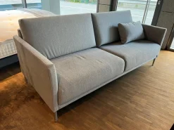 Rolf Benz 2-Sitzer-Sofas|Sofa Cara Bezug Stoff 14.113 Silbergrau Fuß Metallrundrohr Mattchrom Mit Filzgleitern
