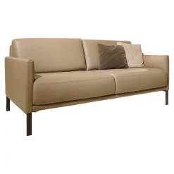 Rolf Benz 2-Sitzer-Sofas|Sofa Cara H-SOB SB168 Bezug Leder 38.102 Beigegrau Inklusive 2 Kissen