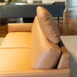 Rolf Benz 2-Sitzer-Sofas|Sofa Cara Mit Kopfstütze Leder 38.111 Ockerbraun Spangenfuß Stahl Schwarz