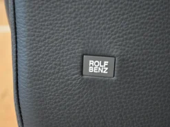 Rolf Benz 2-Sitzer-Sofas|Sofa Cara SB168 Leder 38.109 Graublau Kufe Glanzchrom mit Beinauflage