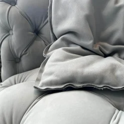 Baxter 3-Sitzer-Sofas|Sofa Chester Moon Leder A Kashmir Ciment Grau Füße Buche Gefärbt Wenge Inklusive Kissen Slim