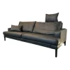 FSM 2-Sitzer-Sofas|Sofa Clarus Leder Schwarz Füße Schwarz Inklusive Fußstützen Und Kopfstützen