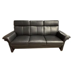 Arco 3-Sitzer-Sofas|Sofa Colorado Leder Rodeo 9110 050 Schwarz Metallfuß M03
