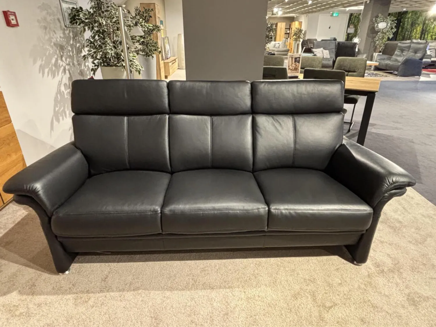 Arco 3-Sitzer-Sofas|Sofa Colorado Leder Rodeo 9110 050 Schwarz Metallfuß M03