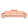 COR 3-Sitzer-Sofas|Sofa Conseta Bezug Stoff A0316 Canvas 100 614 Rosa Metallkufe Verchromt Inklusive Kopfstütze