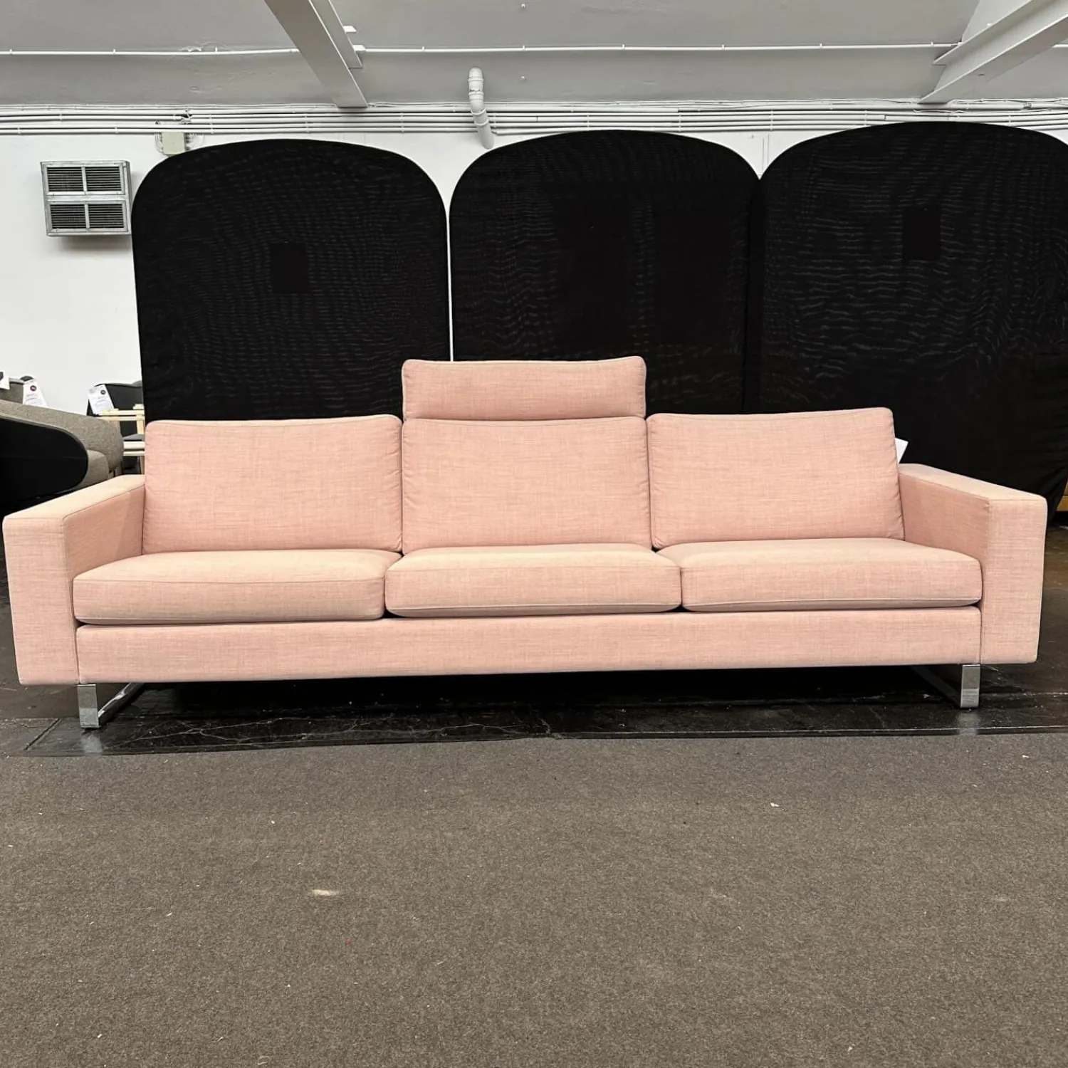 COR 3-Sitzer-Sofas|Sofa Conseta Bezug Stoff A0316 Canvas 100 614 Rosa Metallkufe Verchromt Inklusive Kopfstütze