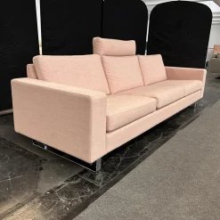 COR 3-Sitzer-Sofas|Sofa Conseta Bezug Stoff A0316 Canvas 100 614 Rosa Metallkufe Verchromt Inklusive Kopfstütze