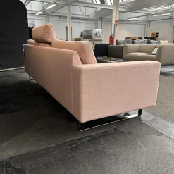 COR 3-Sitzer-Sofas|Sofa Conseta Bezug Stoff A0316 Canvas 100 614 Rosa Metallkufe Verchromt Inklusive Kopfstütze
