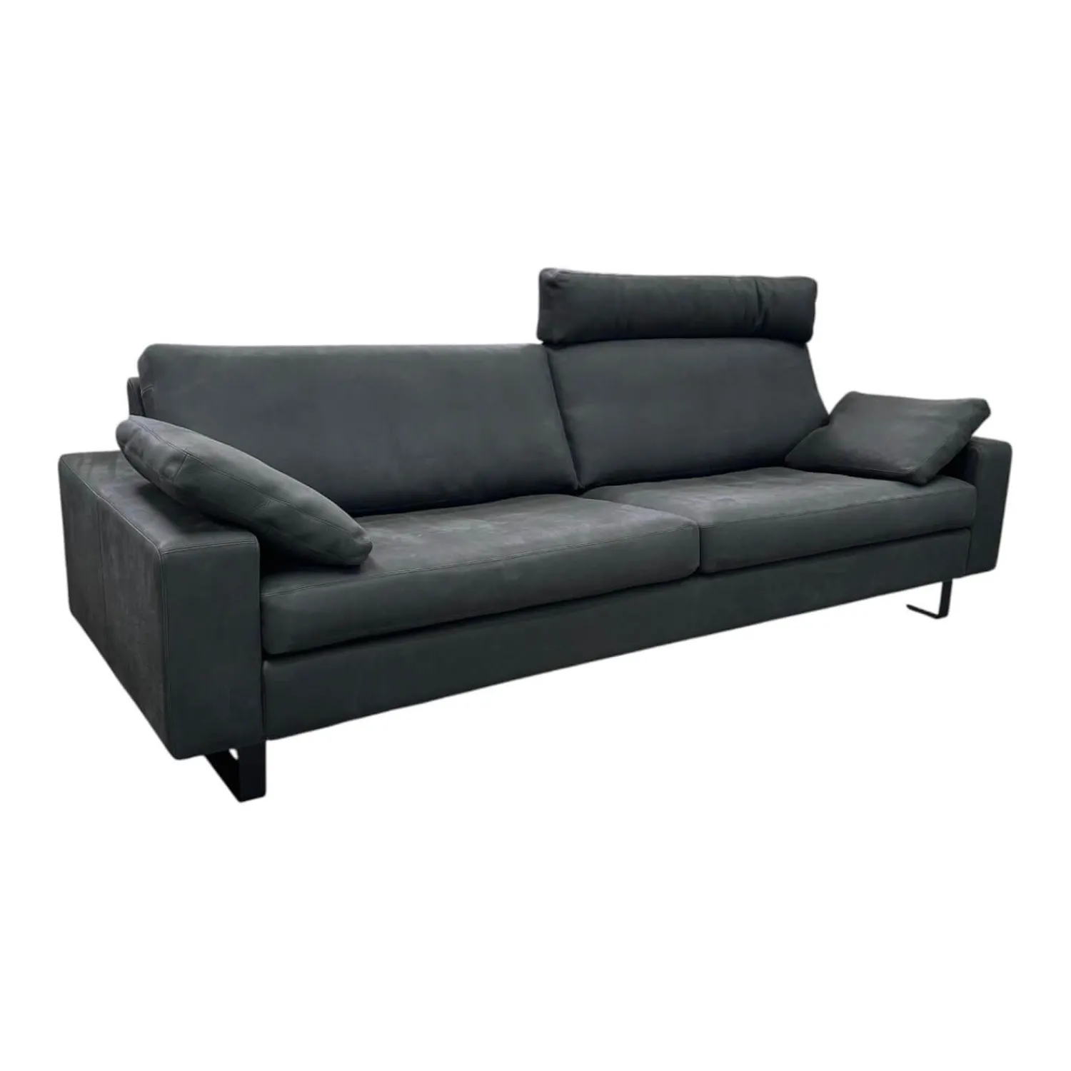 COR 2-Sitzer-Sofas|Sofa Conseta Leder 423 Schwarz Gestell Metallkufen Schwarz Pulverbeschichtet Inklusive Kissen