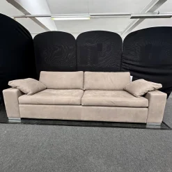 COR 2-Sitzer-Sofas|Sofa Conseta Leder 683 Taupe Beige Rahmenfuß Verchromt Füllungen Luftzellen Inklusive Armlehnenkissen