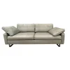 COR 2-Sitzer-Sofas|Sofa Conseta Leder Puro 911 Schlamm Grau Braun Metallkufen Schwarzchrom Inklusive 2 Armlehnkissen