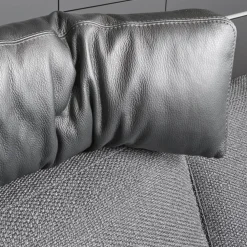 COR 2-Sitzer-Sofas|Sofa Conseta Stoff 5010 Anthrazit Schmalfuß Metall Verchromt mit Kissen und Kopfstütze