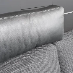 COR 2-Sitzer-Sofas|Sofa Conseta Stoff 5010 Anthrazit Schmalfuß Metall Verchromt mit Kissen und Kopfstütze