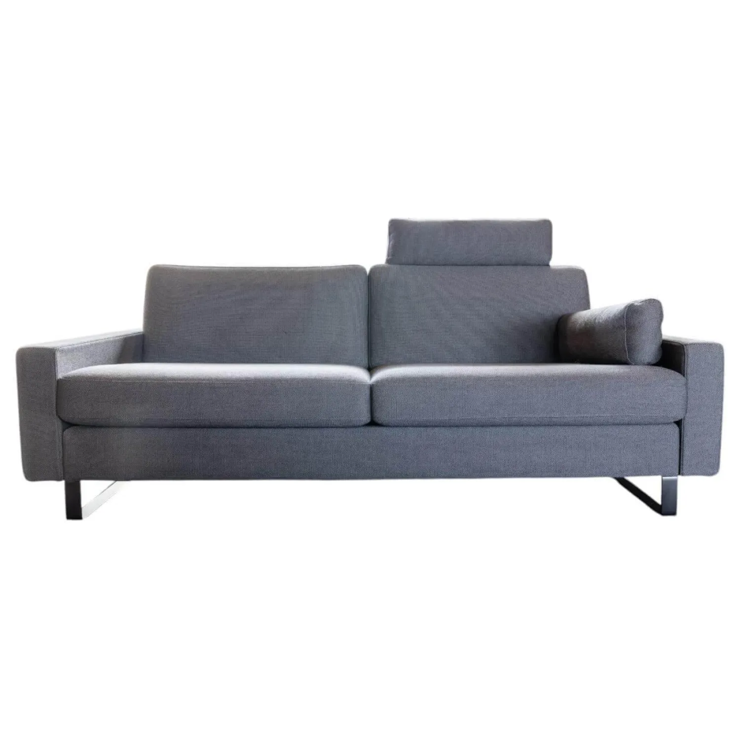 COR Polstergruppen|2-Sitzer-Sofas|Sofa Conseta Stoff 10068 Asphalt Grau Bodenfrei Metallkufen Schwarz Pulverbeschichtet Mit Armlehnen Und Kopfstütze