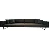 IP Design 3-Sitzer-Sofas|Sofa Cube Air Stoff Mara IP1763 494 Grau Füße Metallkufe Schwarz Mit Kissen