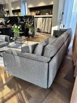 IP Design 3-Sitzer-Sofas|Sofa Cube Air Stoff Mara IP1763 494 Grau Füße Metallkufe Schwarz Mit Kissen