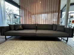 IP Design 3-Sitzer-Sofas|Sofa Cube Air Stoff Mara IP1763 494 Grau Füße Metallkufe Schwarz Mit Kissen