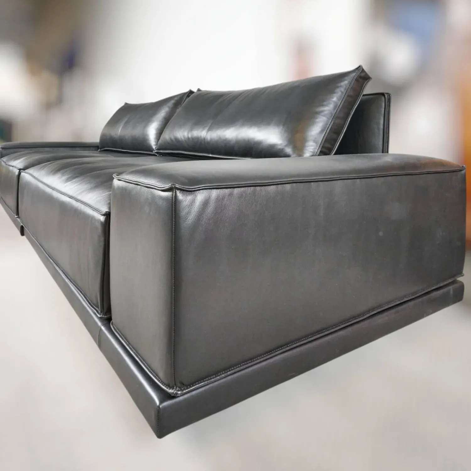 IP Design 3-Sitzer-Sofas|Sofa Cube Lounge Leder Space Schwarz