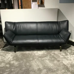 Leolux 3-Sitzer-Sofas|Sofa Devon 3-Sitzer Leder 14410 Raffino 130 Dragonfly Schwarz