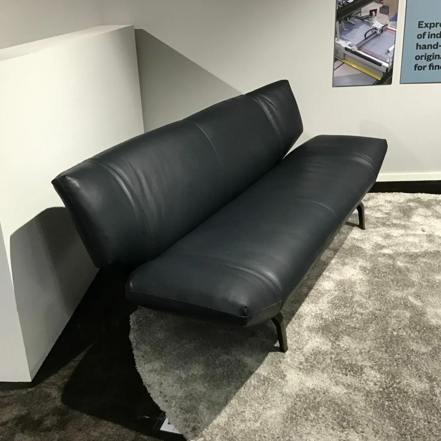 Leolux 3-Sitzer-Sofas|Sofa Devon 3-Sitzer Leder 14410 Raffino 130 Dragonfly Schwarz