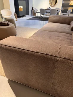 Cierre 2-Sitzer-Sofas|Sofa Dolce Vita Lifestyle Leder Piumone Vintage Grigio Grau Beige Gestell Metall Schwarz Verchromt