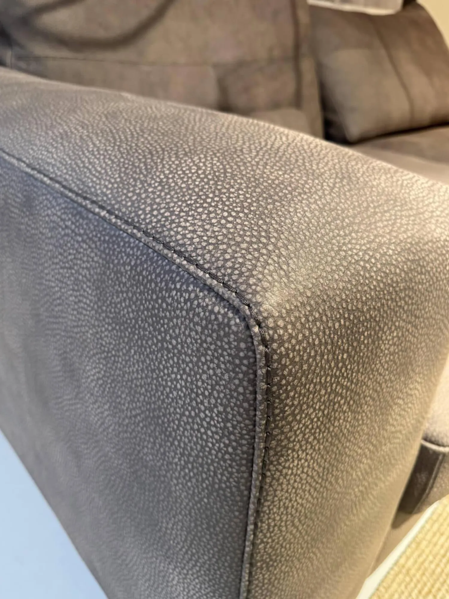 Cierre 2-Sitzer-Sofas|Sofa Dolce Vita Lifestyle Leder Piumone Vintage Grigio Grau Beige Gestell Metall Schwarz Verchromt