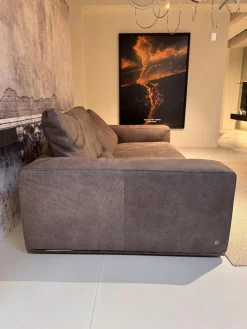 Cierre 2-Sitzer-Sofas|Sofa Dolce Vita Lifestyle Leder Piumone Vintage Grigio Grau Beige Gestell Metall Schwarz Verchromt