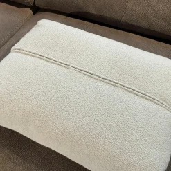 Cierre 3-Sitzer-Sofas|2-Sitzer-Sofas|Sofa Dolcevita Leder 4 Piumone Vintage Grigio Graubeige Gestell Metall Verchromt Schwarz