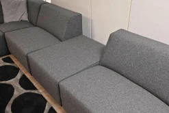 Cartel Living Ecksofas|Sofa Donovan Stoff Robin Anthrazit mit 2 Hockern