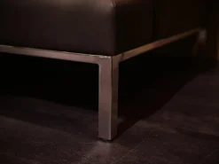 De Sede 3-Sitzer-Sofas|Sofa Dreisitzig DS-0040 Leder Espresso Braun Untergestell Hochglanz Verchromt Rückenpolster Hochklappbar