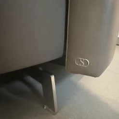 De Sede 3-Sitzer-Sofas|Sofa DS 167 129 Leder Touch Taupe Grau Füße Edelstahl Inklusive Kissen