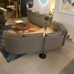 De Sede 3-Sitzer-Sofas|Sofa DS 167 129 Leder Touch Taupe Grau Füße Edelstahl Inklusive Kissen