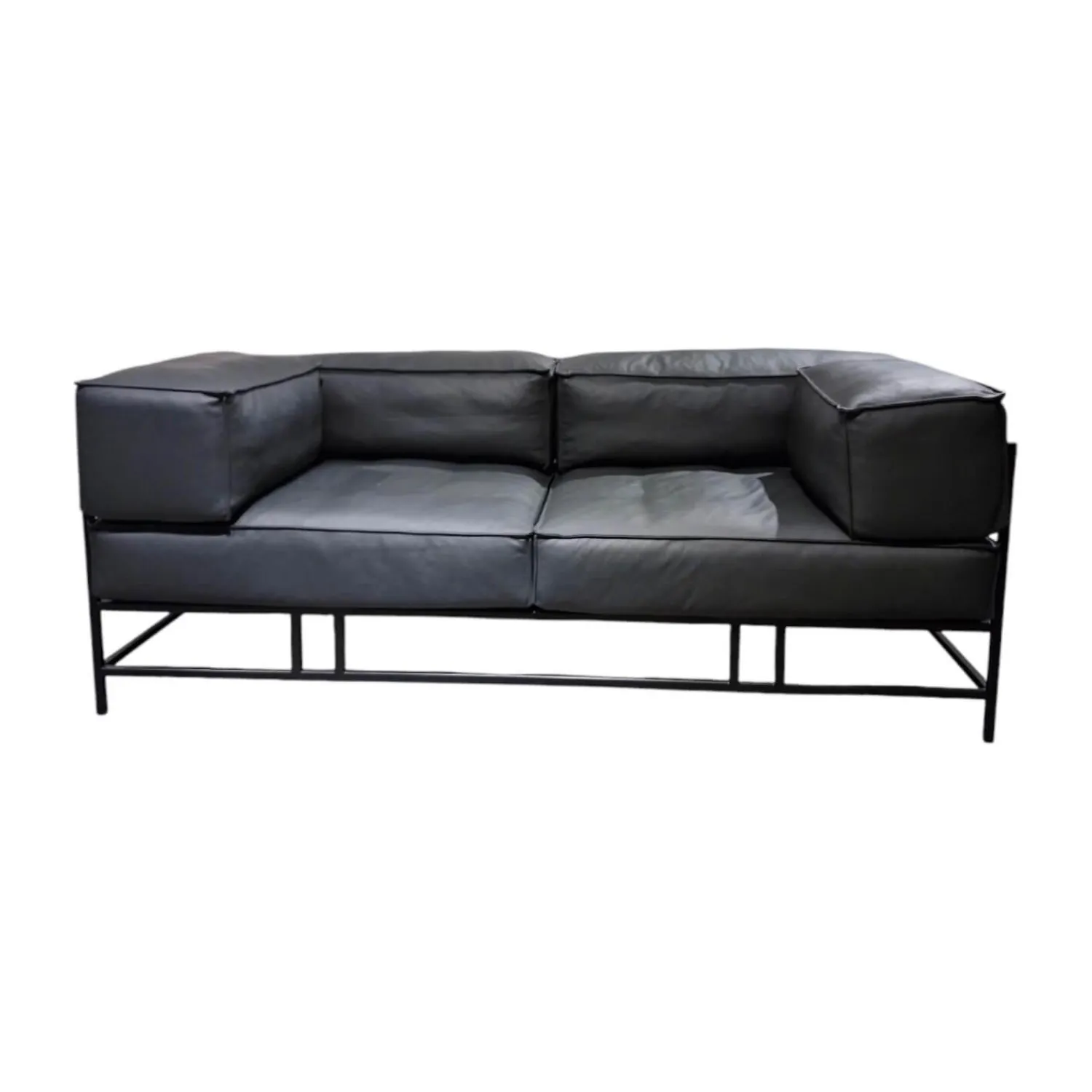 Brühl 2-Sitzer-Sofas|Sofa Easy Pieces 2 Leder La Plume 5663 99 Anthrazit Rahmen Schwarz Pulverbeschichtet