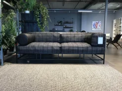 Brühl 2-Sitzer-Sofas|Sofa Easy Pieces Metal Stoff 4486 95 Mehrfarbig Grau Gestell Schwarz Inklusive Lederrolle Und Seitenkissen