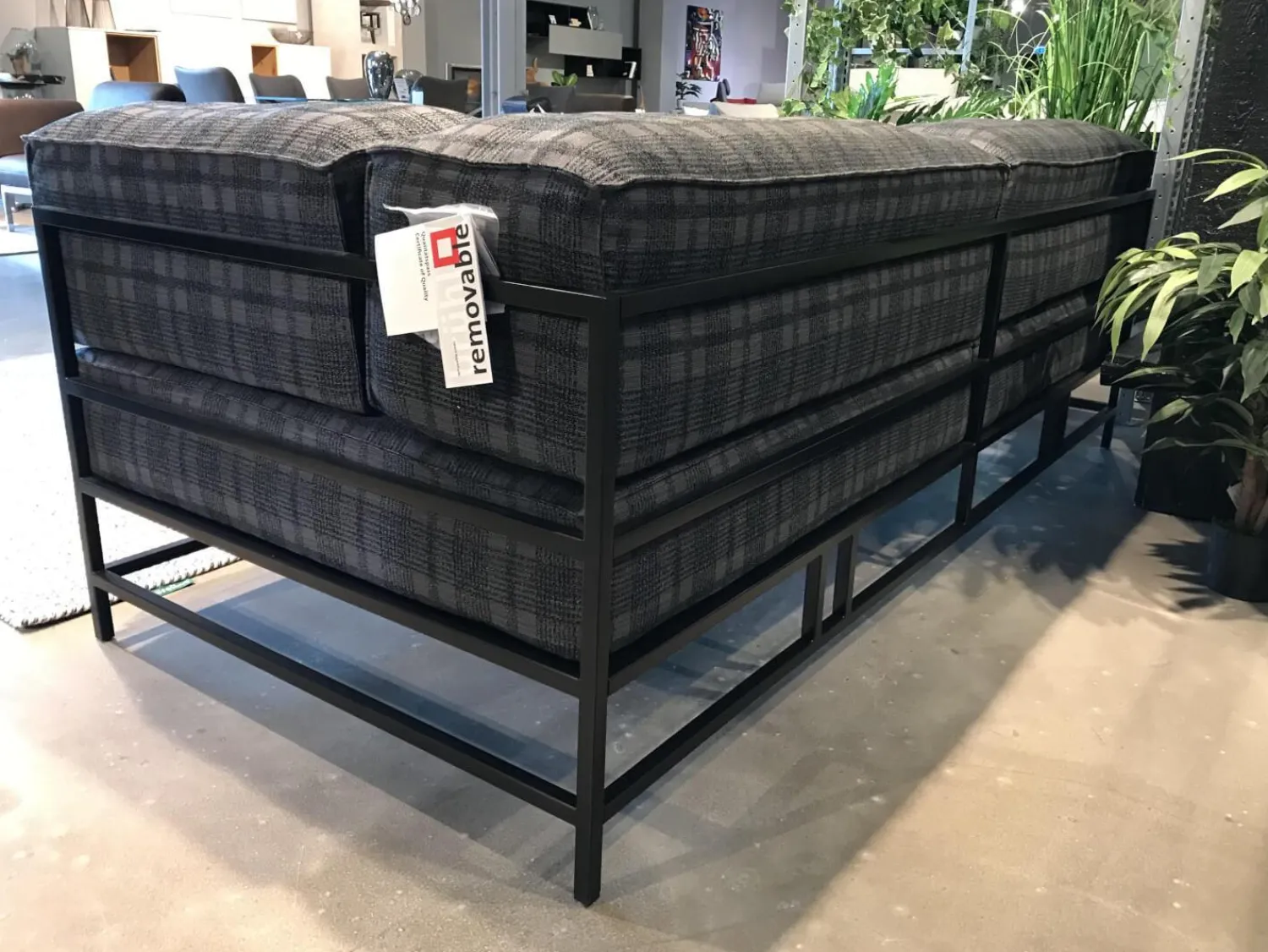 Brühl 2-Sitzer-Sofas|Sofa Easy Pieces Metal Stoff 4486 95 Mehrfarbig Grau Gestell Schwarz Inklusive Lederrolle Und Seitenkissen