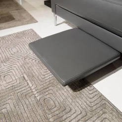 Rolf Benz 2-Sitzer-Sofas|Sofa Ego F011 Bezug Leder 40.308 Schiefergrau Gussfuß Aluminium Poliert Inklusive 1 Kissen