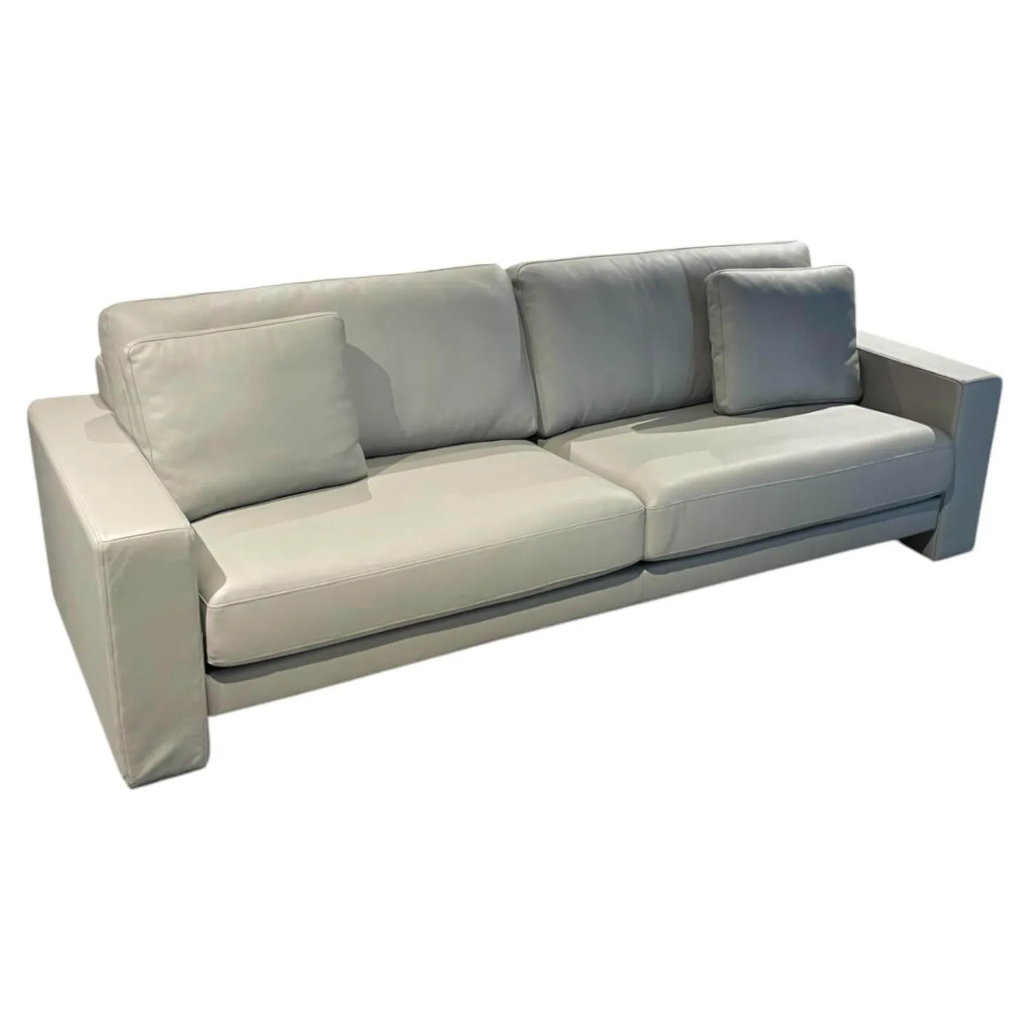 Rolf Benz 2-Sitzer-Sofas|Sofa Ego Leder 38 101 Hell Steingrau Grau