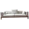 COR 3-Sitzer-Sofas|Sofa Elm Stoff 8300 Lichtgrau Grau Gestell Nussbaum Natur Geölt Braun Inklusive Kissen