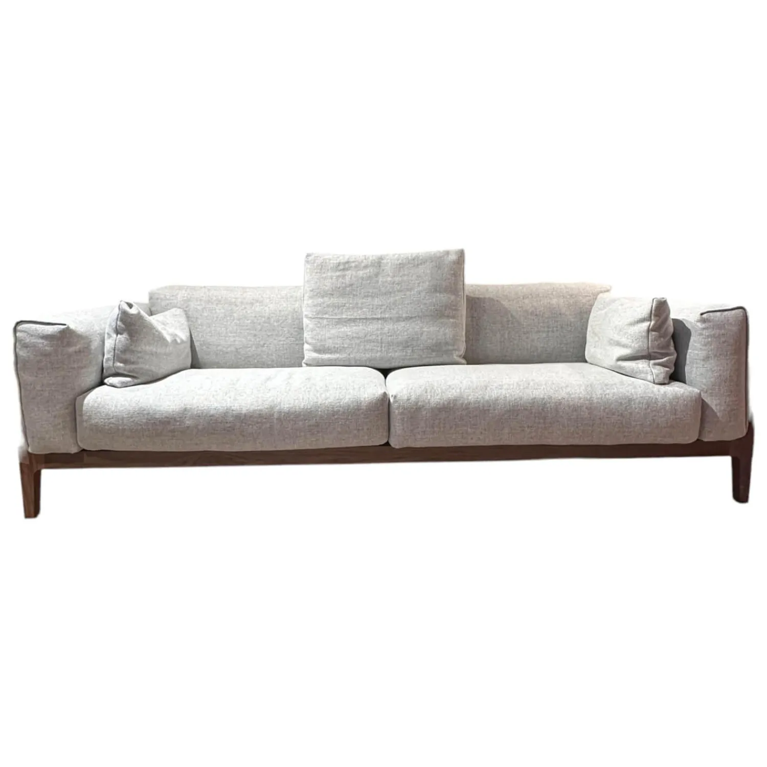 COR 3-Sitzer-Sofas|Sofa Elm Stoff 8300 Lichtgrau Grau Gestell Nussbaum Natur Geölt Braun Inklusive Kissen