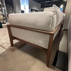 COR 3-Sitzer-Sofas|Sofa Elm Stoff 8300 Lichtgrau Grau Gestell Nussbaum Natur Geölt Braun Inklusive Kissen