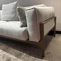 COR 3-Sitzer-Sofas|Sofa Elm Stoff 8300 Lichtgrau Grau Gestell Nussbaum Natur Geölt Braun Inklusive Kissen