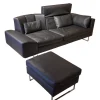 Brühl 2-Sitzer-Sofas|Sofa Embrace Bezug 54230010 Unit Schwarz Kufe Verchromt Glänzend Mit Hocker