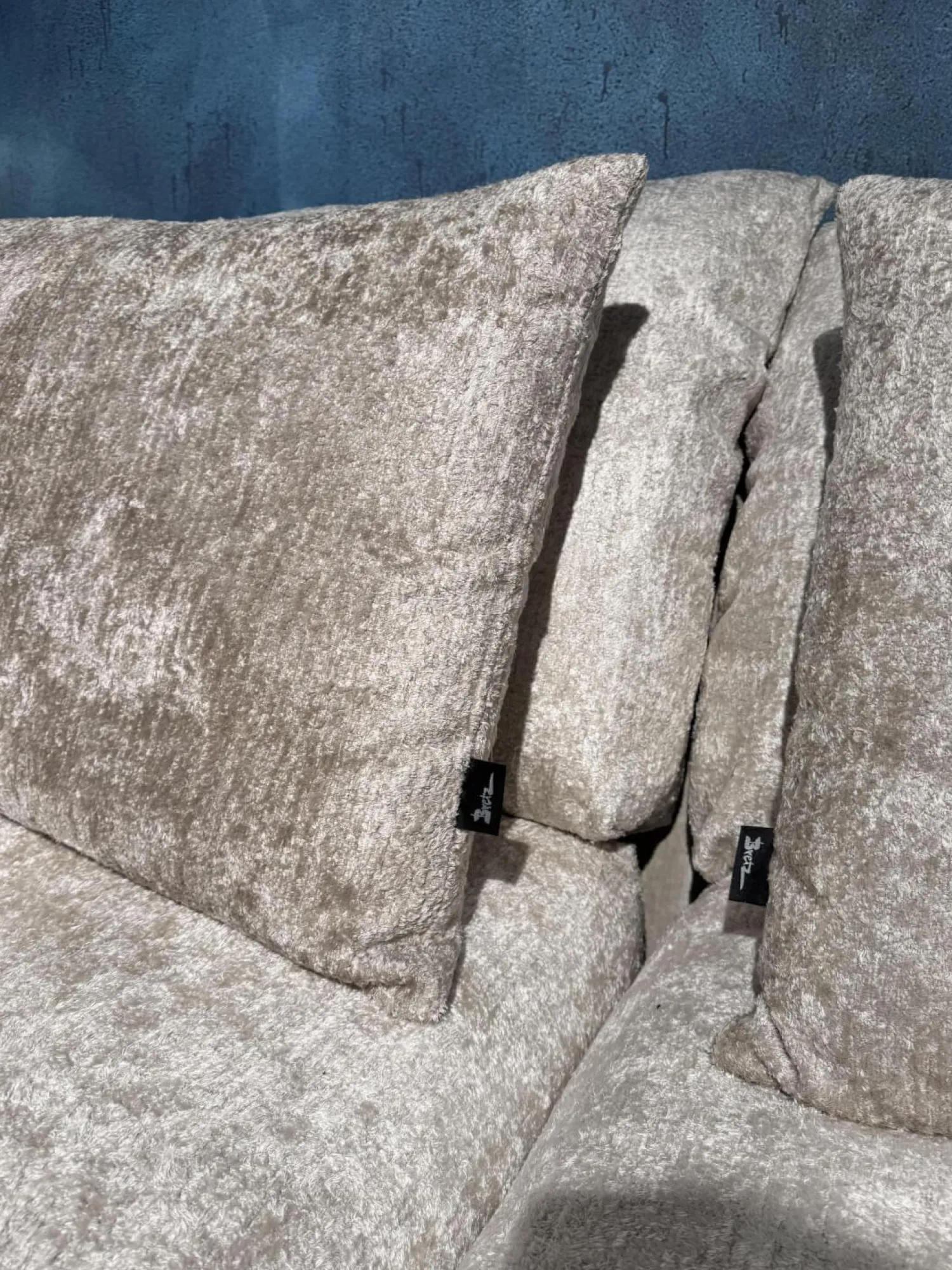 Bretz 2-Sitzer-Sofas|Sofa Esfera Stoff 66 Grau Vintage Velvet 65 Moonlight mit 3 Kissen