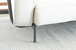 RODA 3-Sitzer-Sofas|Sofa Estendo 003 Stoff Shore Steel S25 Grau Gestell Aluminium Smoke 01 Schwarz Pulverbeschichtet