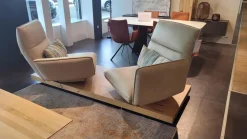 Koinor 2-Sitzer-Sofas|Sofa Experio Leder A India Jade Beige Plateau Echtholzfurnier Balkeneiche Mit Funktion Inklusive Nierenkissen